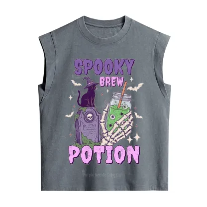 Purplehecate Spooky Brew Potion Halloween Vintage Washed Tank