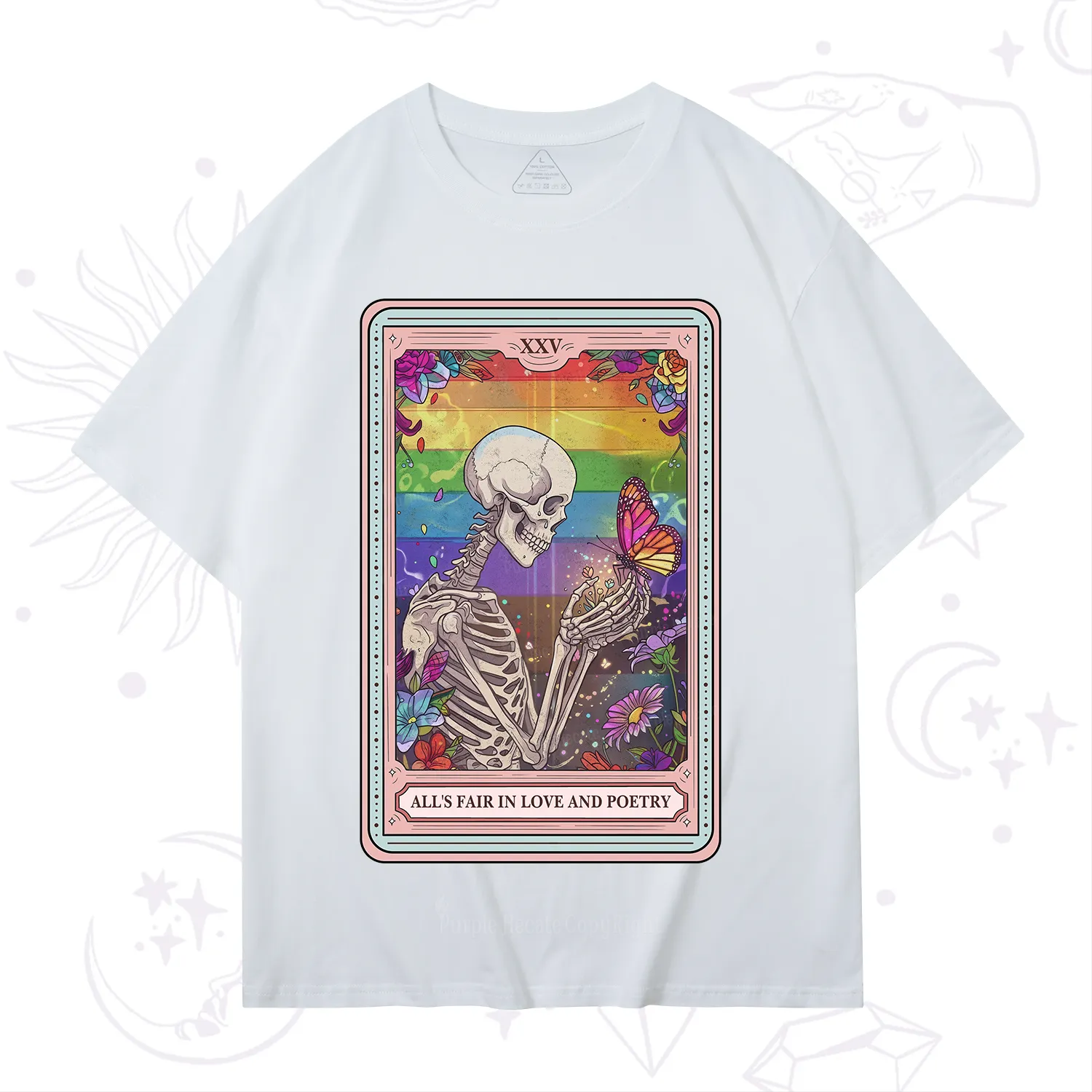 Purplehecate The All's Fair in Love and Poetry Skeleton Tarot T-Shirt