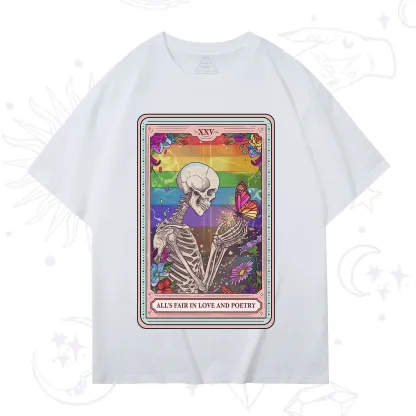 Purplehecate The All's Fair in Love and Poetry Skeleton Tarot T-Shirt