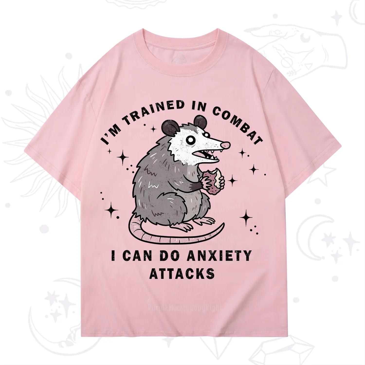 Purplehecate Anixety Attack Opossum T-Shirt