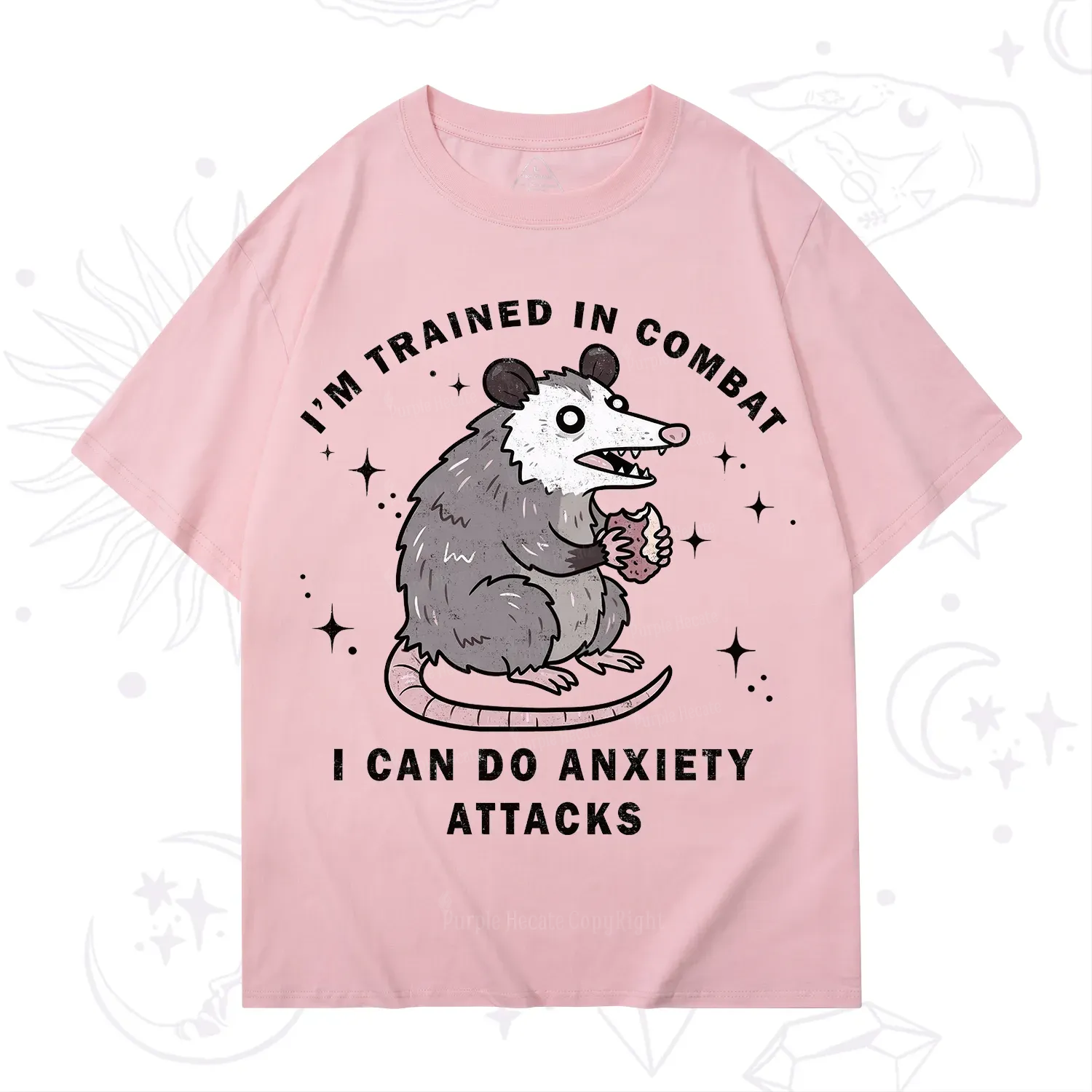 Purplehecate Anixety Attack Opossum T-Shirt