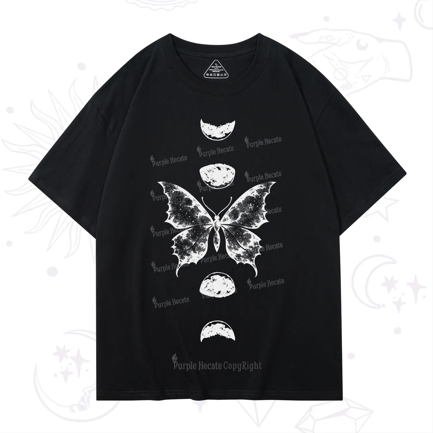 Purplehecate Lunar Butterfly Phases T-Shirt