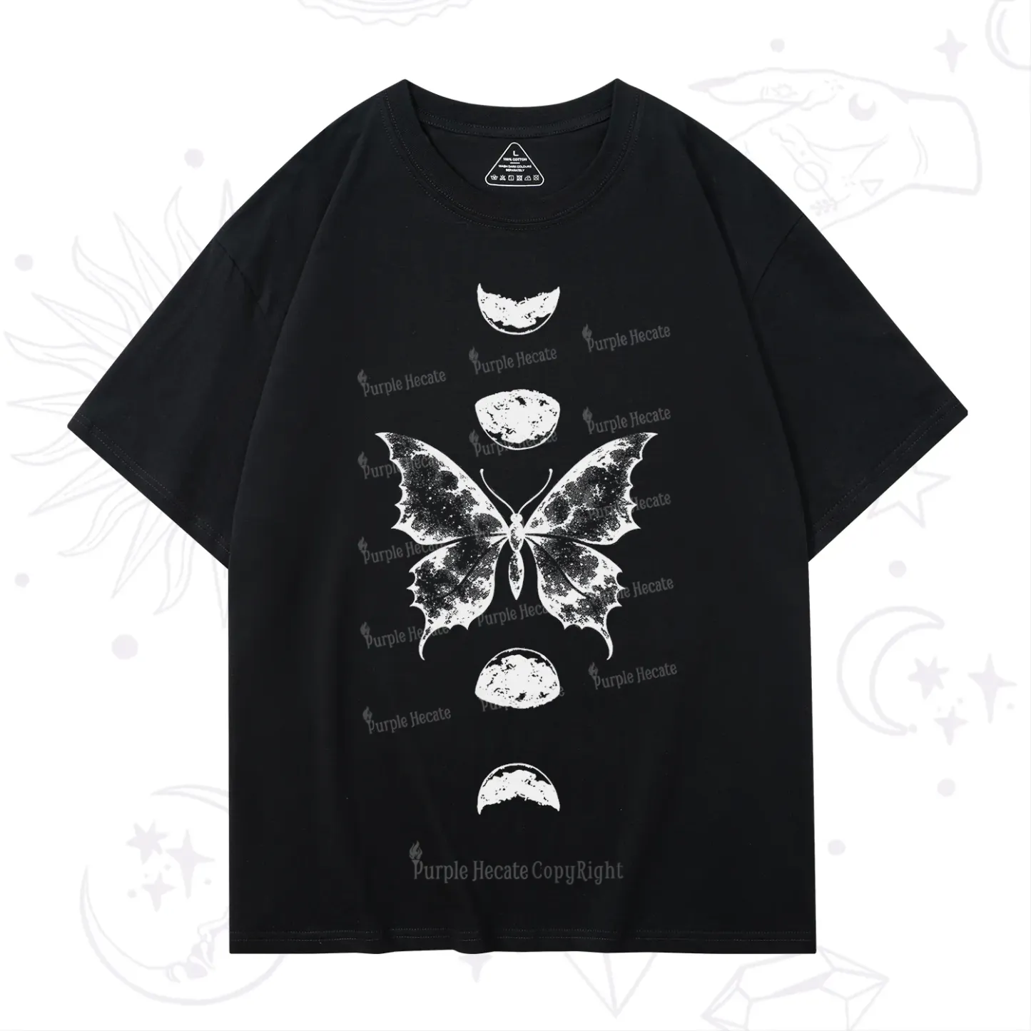Purplehecate Lunar Butterfly Phases T-Shirt