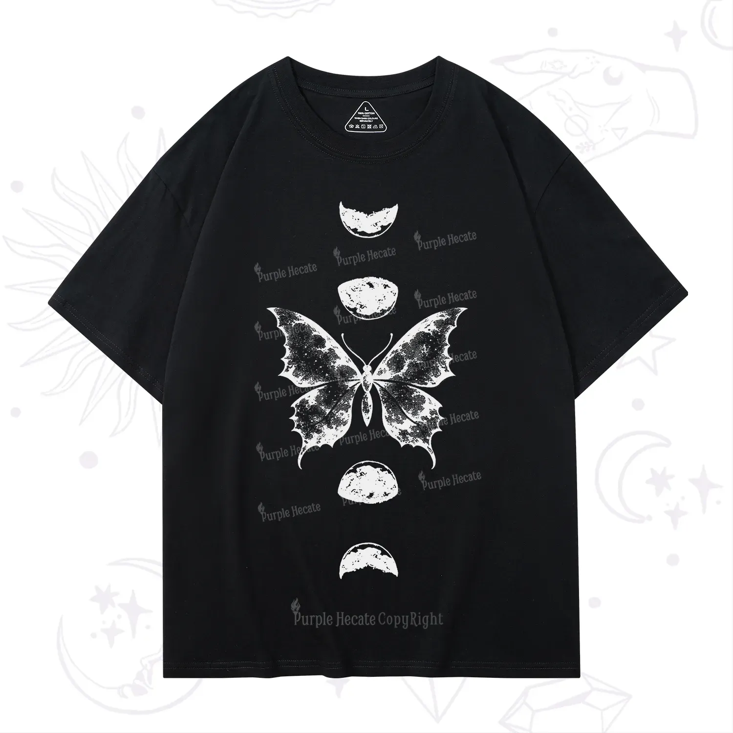 Purplehecate Lunar Butterfly Phases T-Shirt