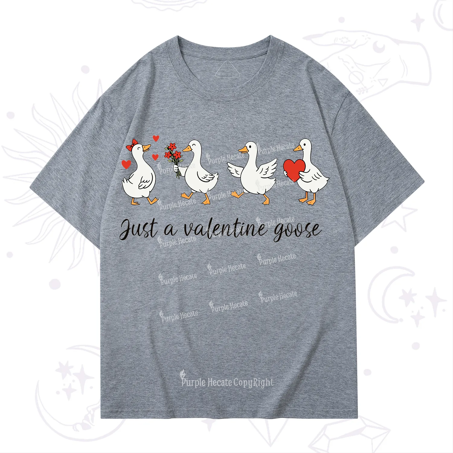 Purplehecate Just A Valentine Goose Valentine T-Shirt