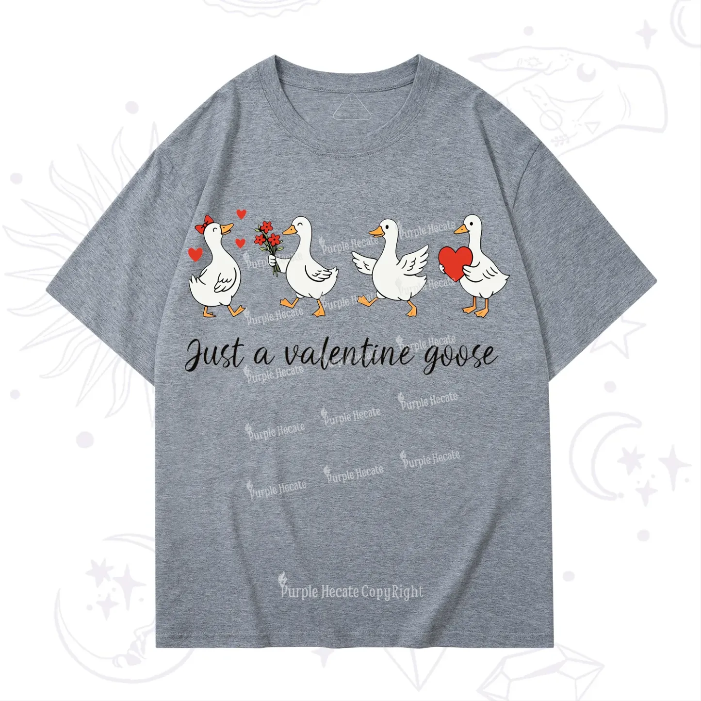 Purplehecate Just A Valentine Goose Valentine T-Shirt