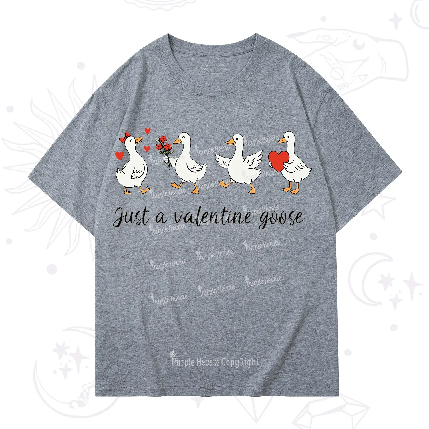 Purplehecate Just A Valentine Goose Valentine T-Shirt