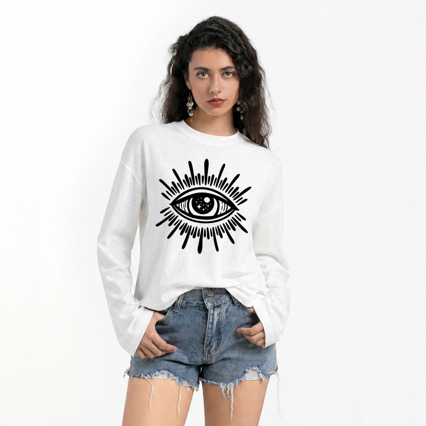 Purplehecate Evil Eye Slub Long Sleeve T-Shirt