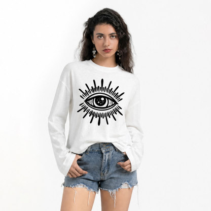 Purplehecate Evil Eye Slub Long Sleeve T-Shirt