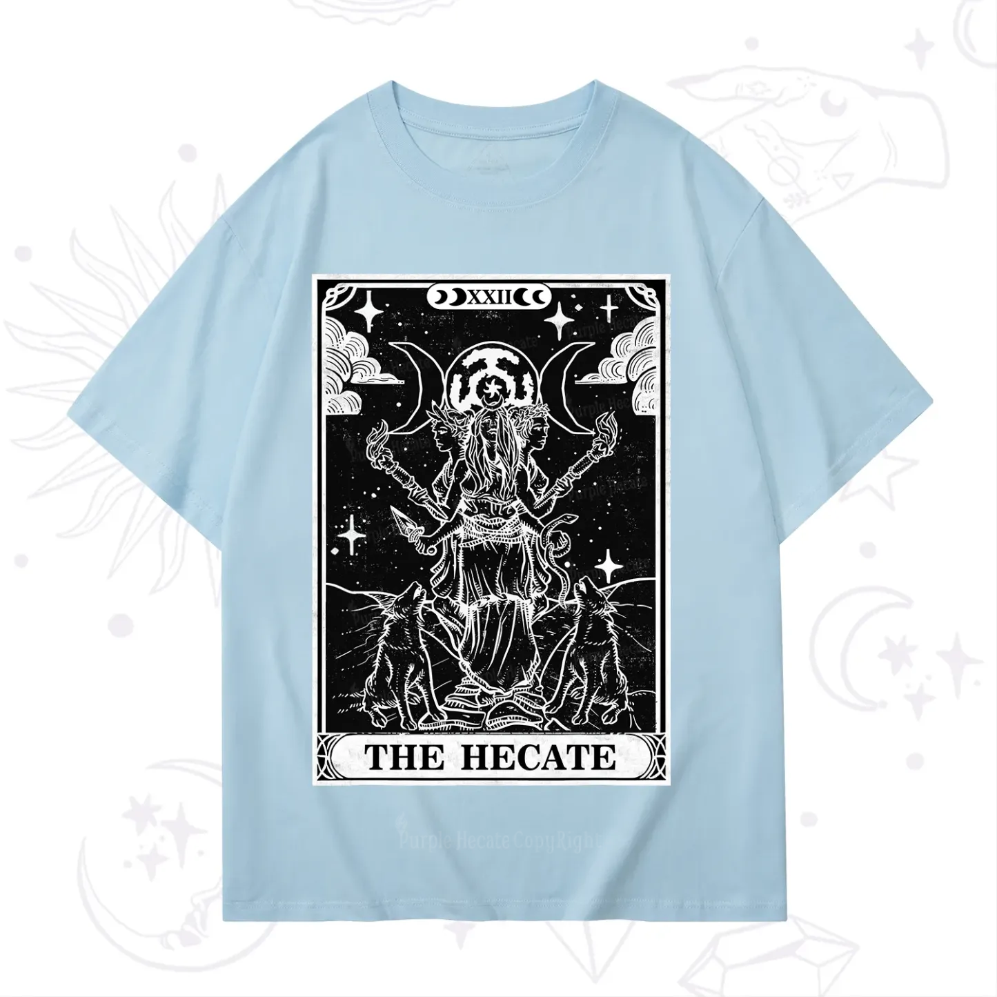 Purplehecate The Dark Moon Goddess Hecate Tarot T-Shirt