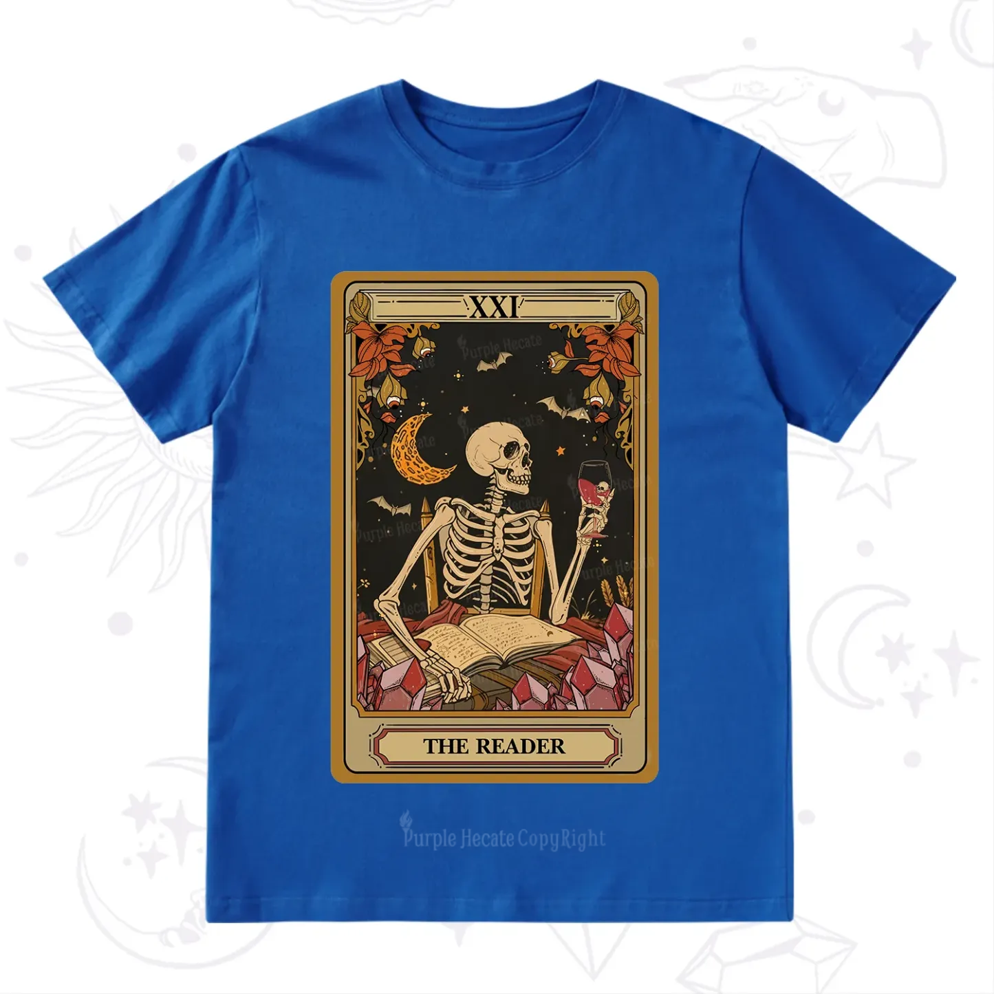 Purplehecate The Reader Tarot Skeleton T-Shirt