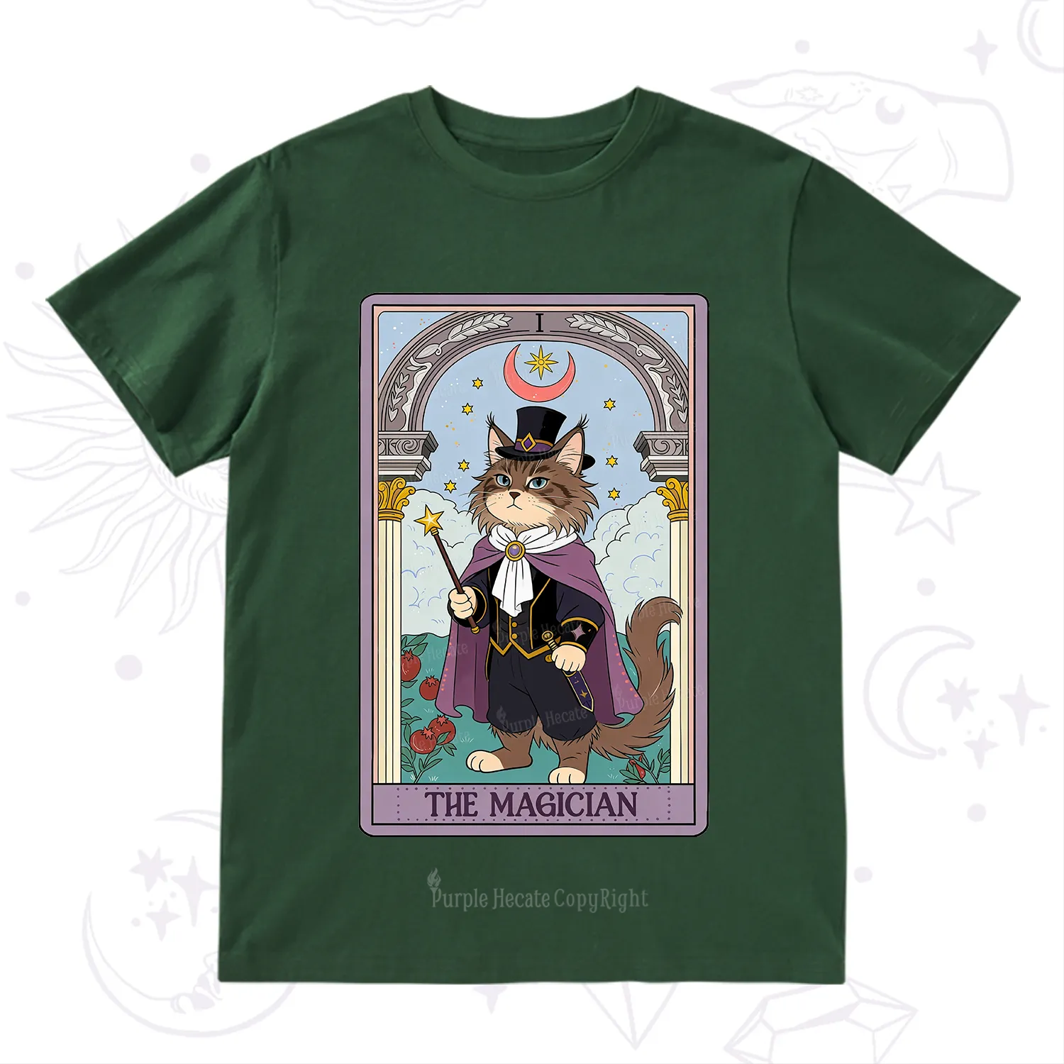 Purplehecate The Magician Cat Tarot T-Shirt