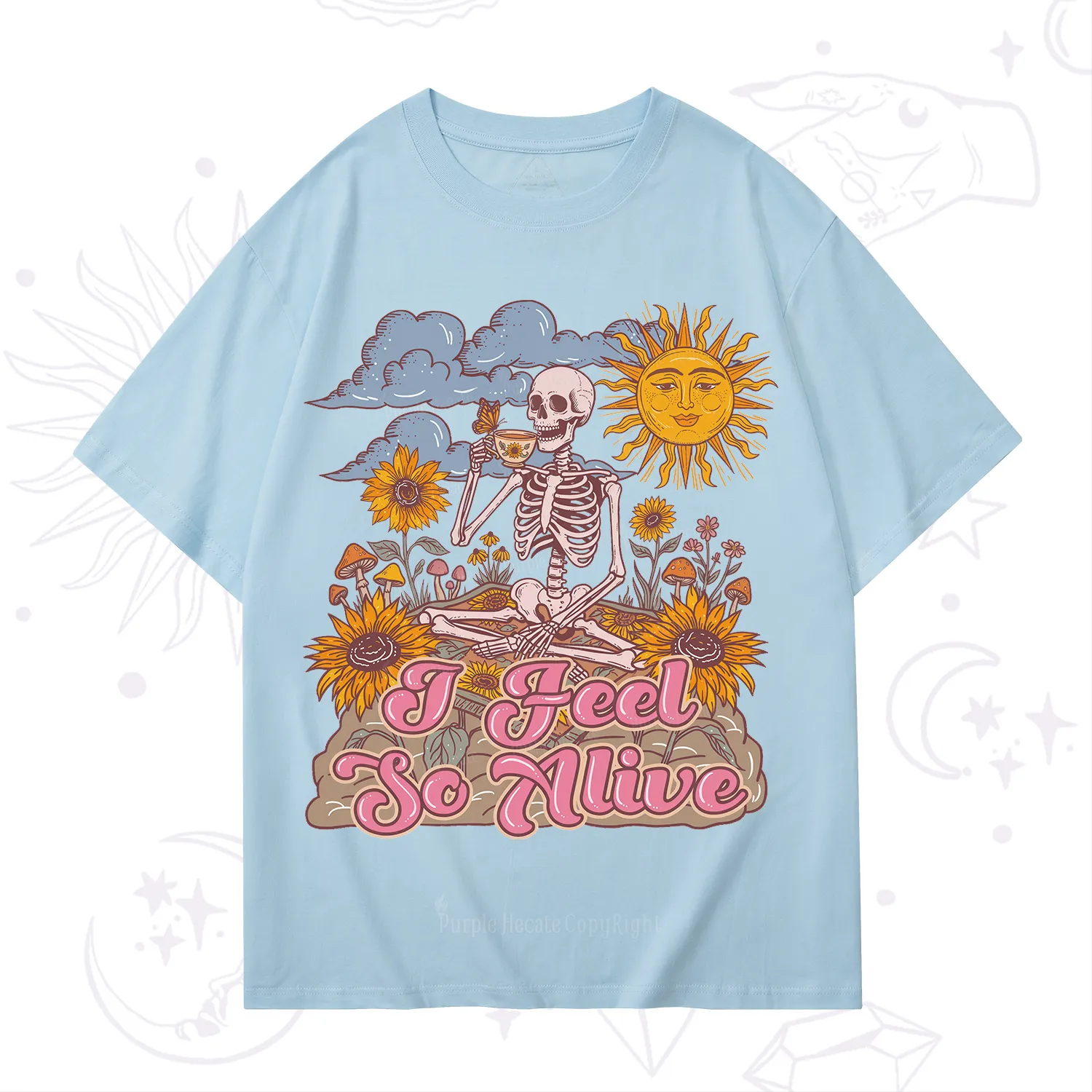 Purplehecate I feel So Alive Dancing Sarcastic Skeleton T-Shirt