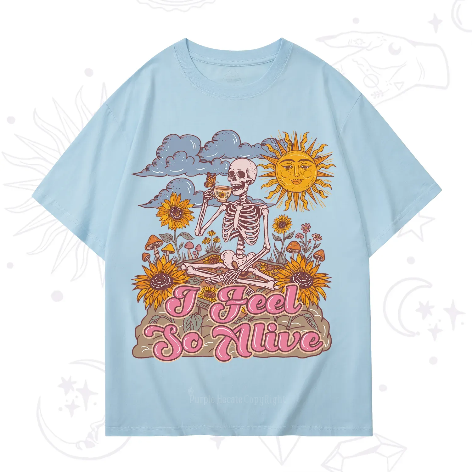 Purplehecate I feel So Alive Dancing Sarcastic Skeleton T-Shirt