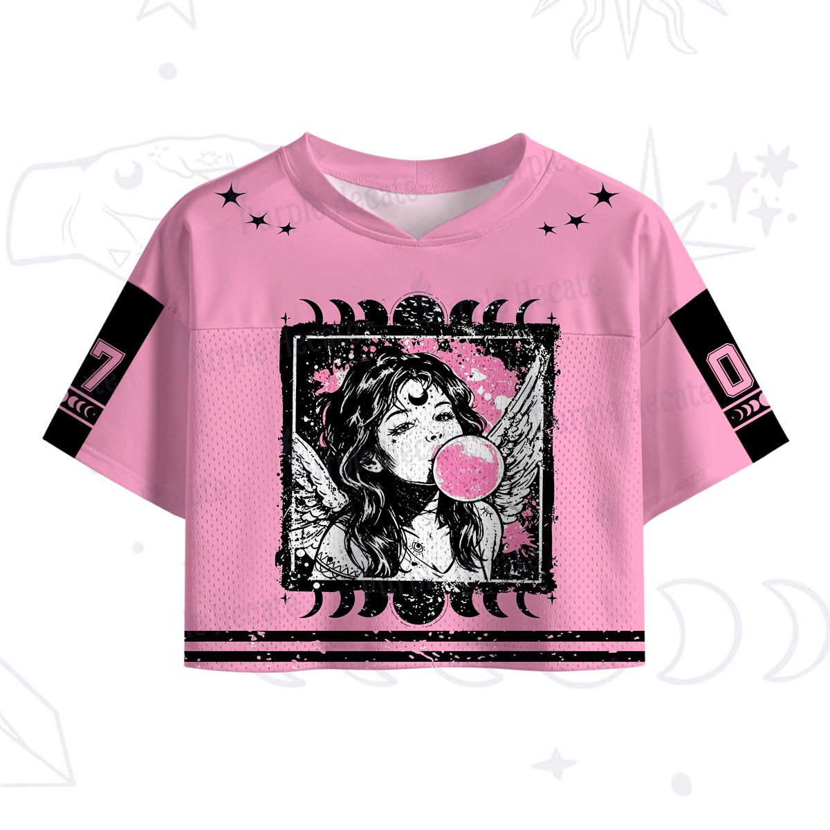 Purplehecate Grunge Angel with Bubblegum Crop Sports Jersey