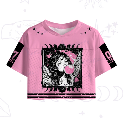 Purplehecate Grunge Angel with Bubblegum Crop Sports Jersey