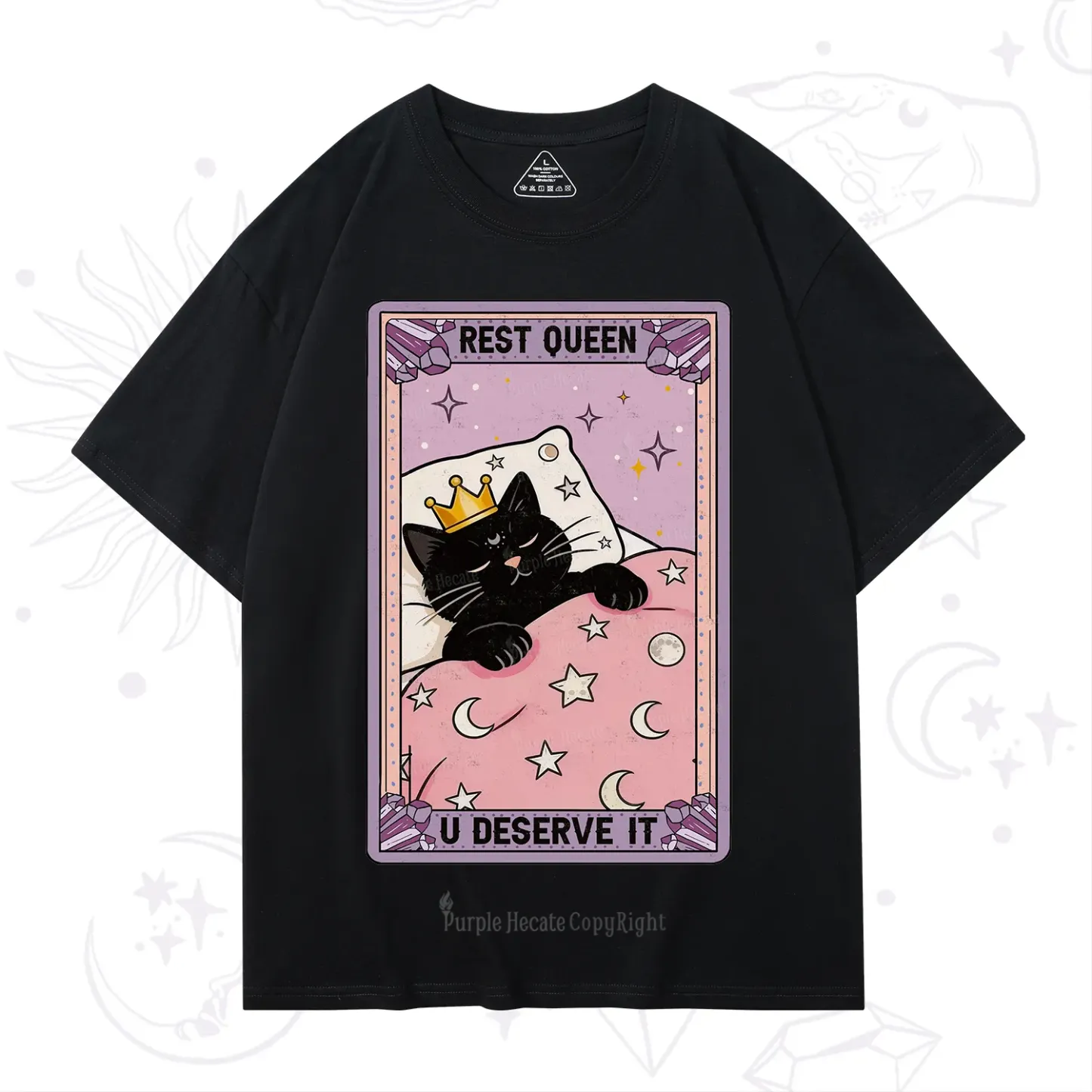 Purplehecate The Rest Queen Cat Tarot T-Shirt