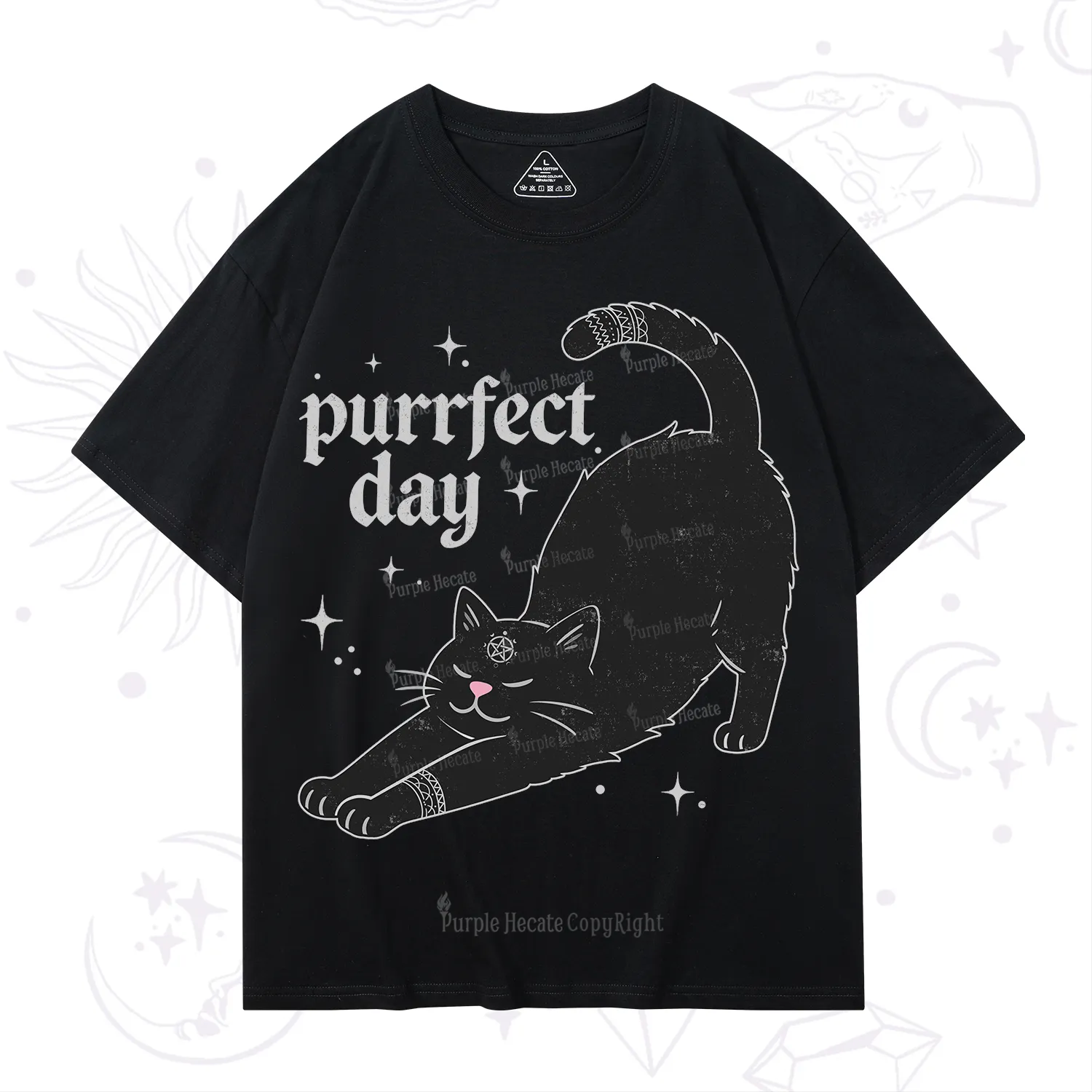 Purplehecate Purrfect Day Black Cat T-Shirt