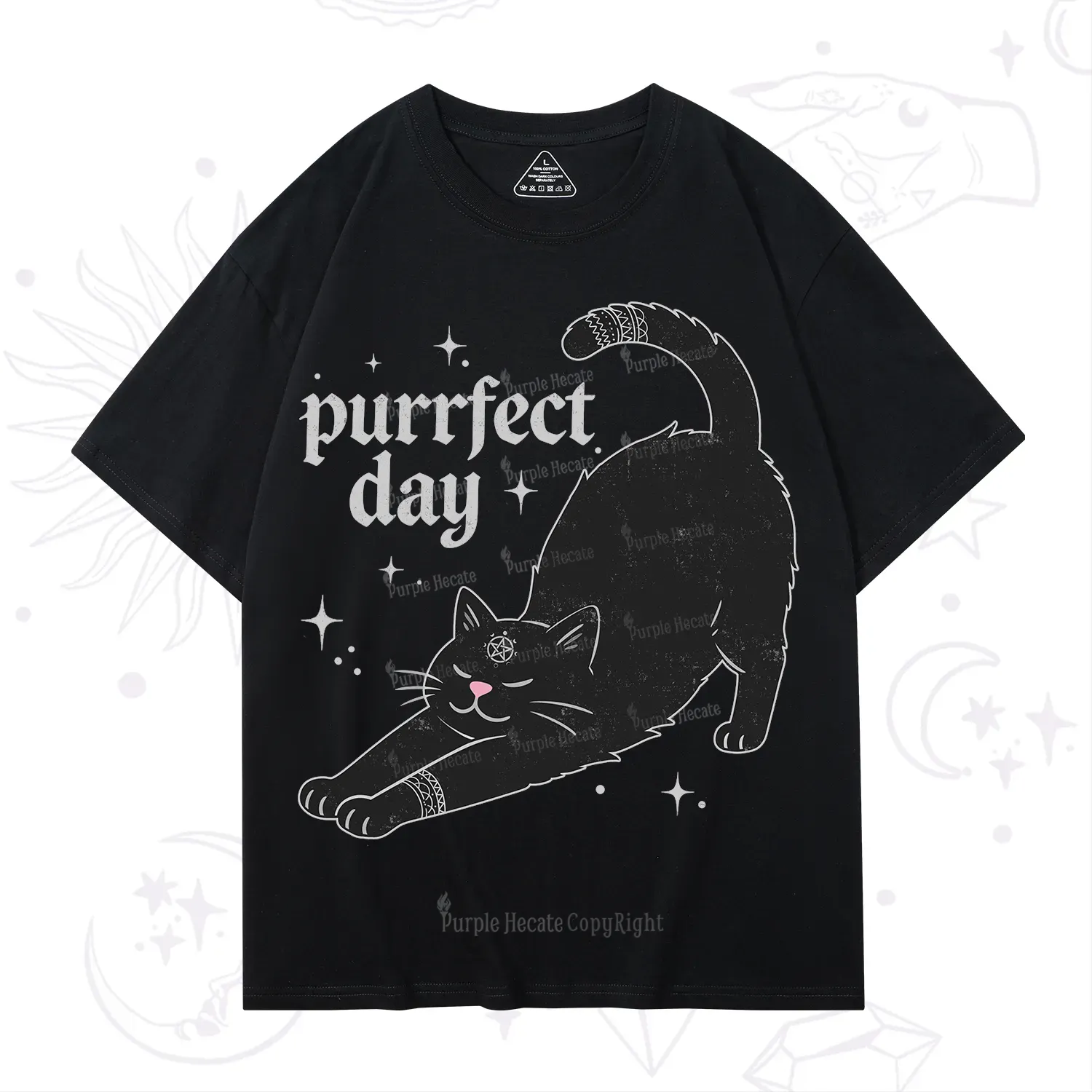 Purplehecate Purrfect Day Black Cat T-Shirt
