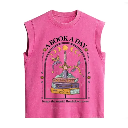 Purplehecate A Book A Day Keeps The Mental Breakdown Vintage Washed Tank