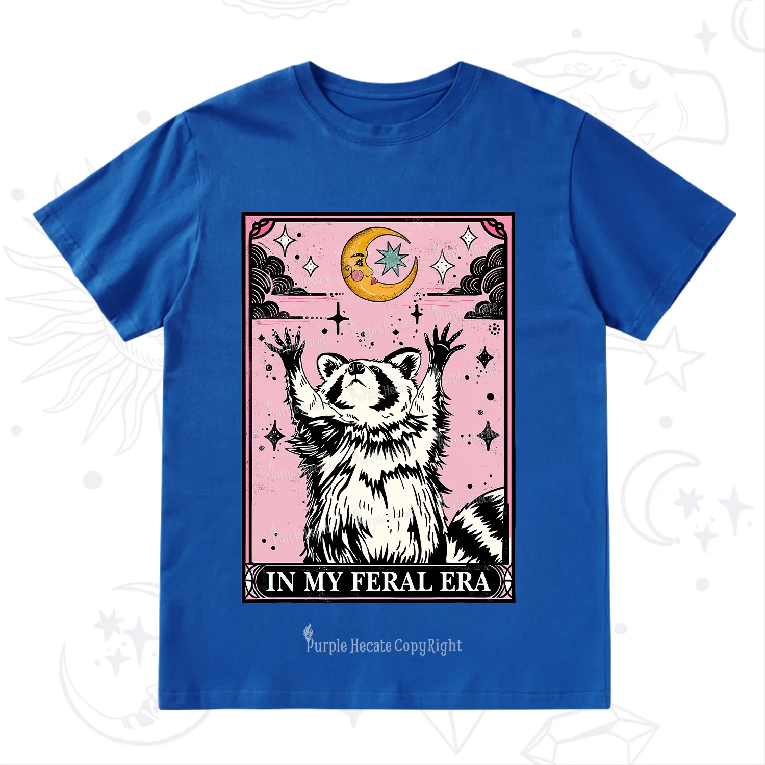Purplehecate The In My Feral Era Tarot Raccoon T-Shirt