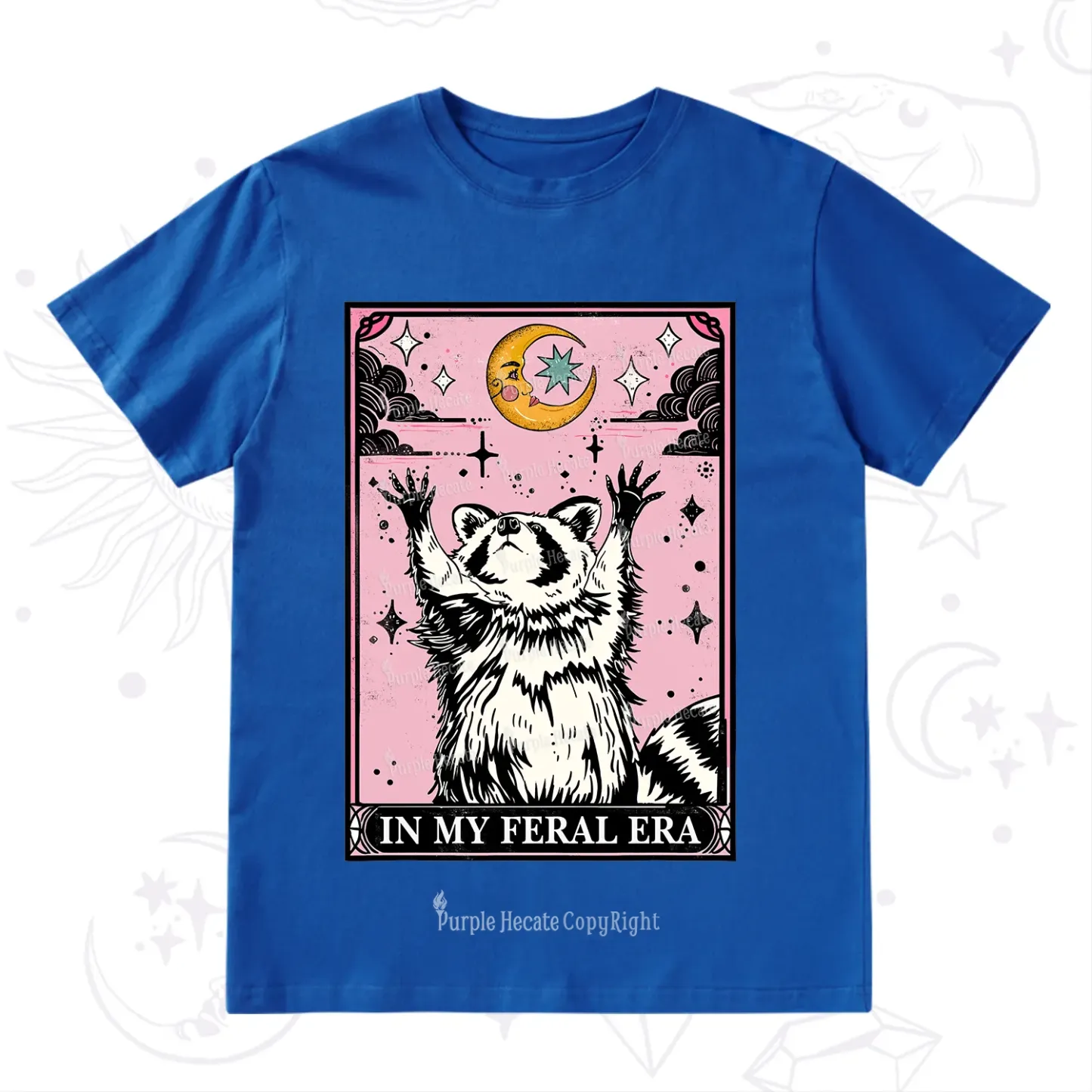 Purplehecate The In My Feral Era Tarot Raccoon T-Shirt