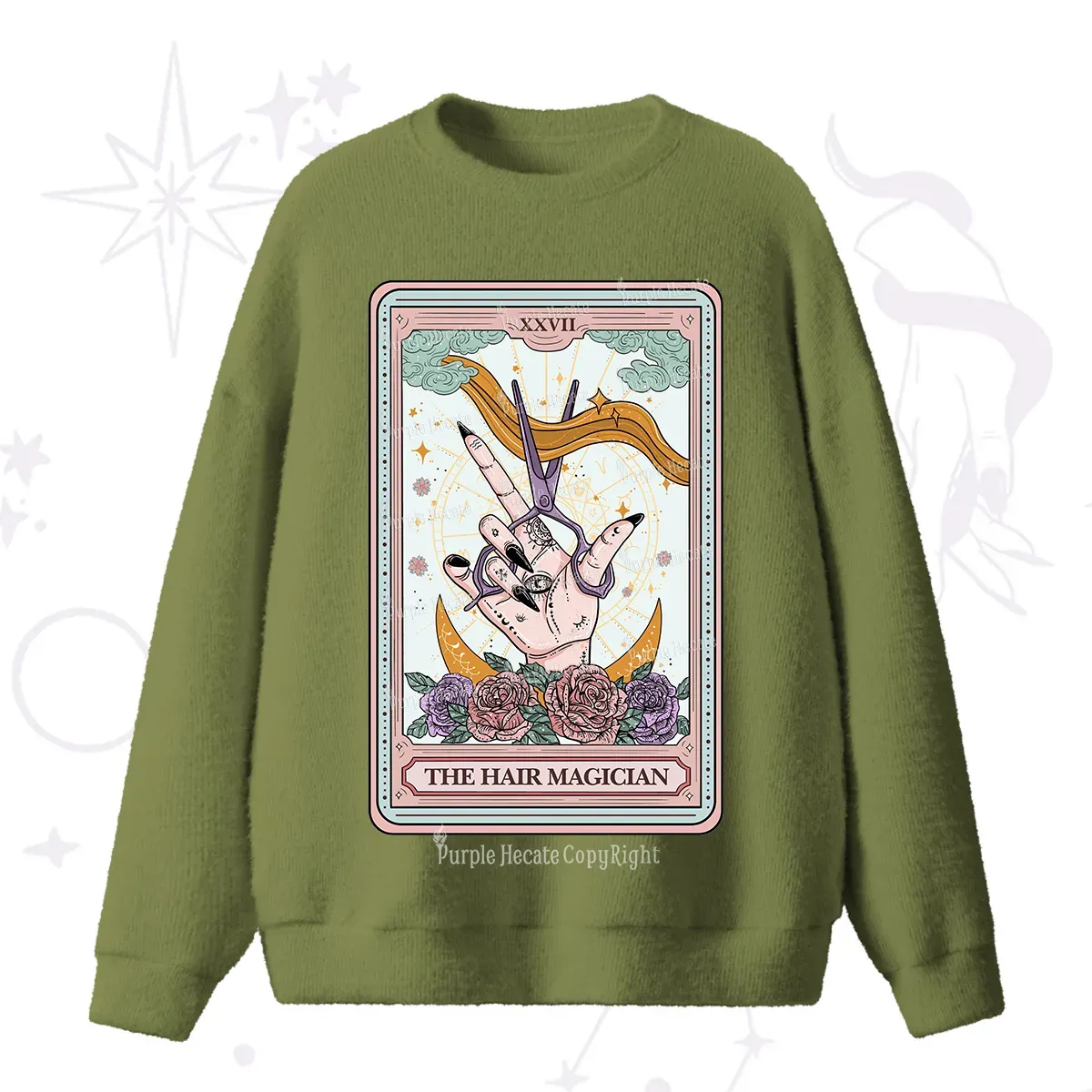 Purplehecate The Hair Magician Tarot Fuzzy Ugly Sweater