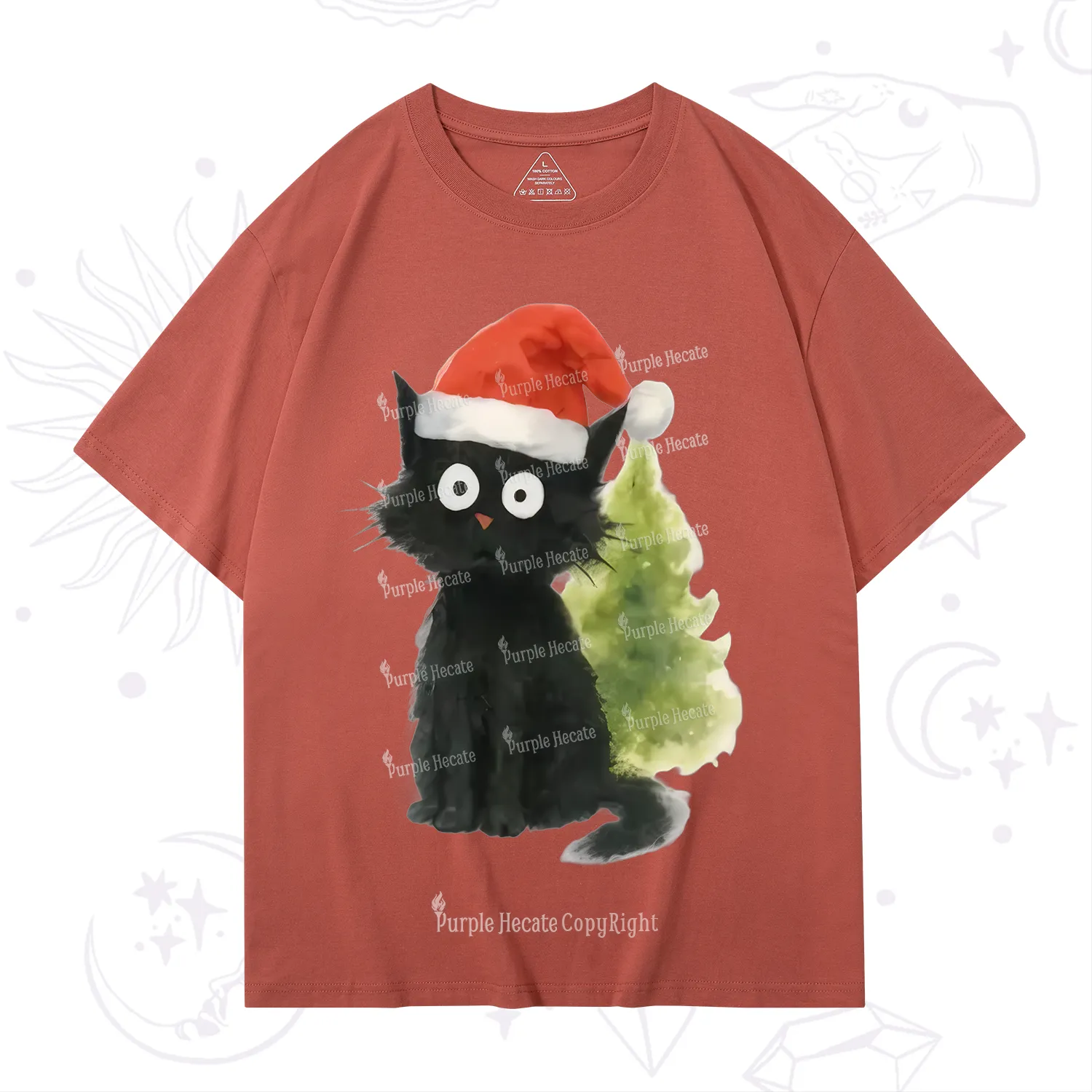Purplehecate Black Cats Christmas T-Shirt
