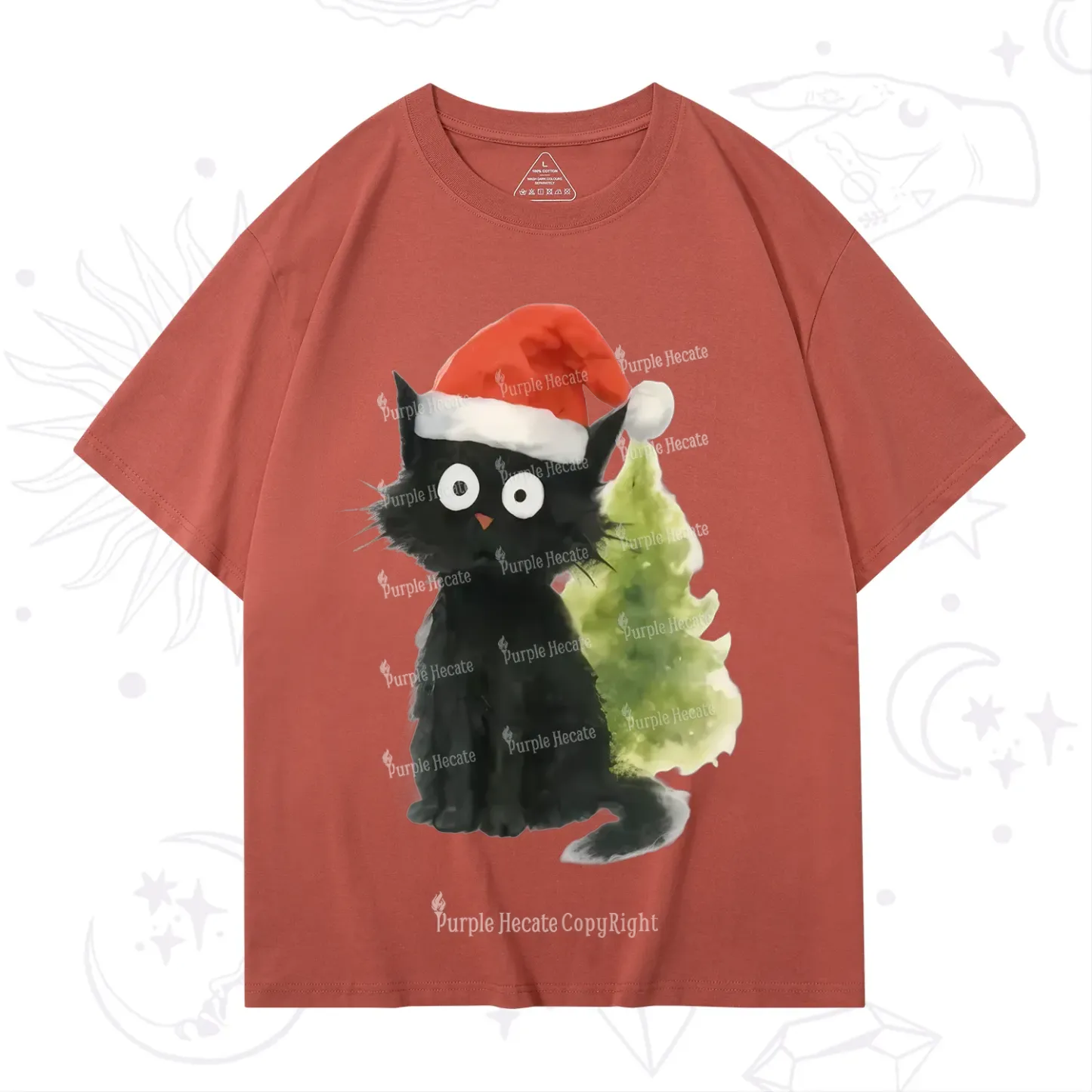 Purplehecate Black Cats Christmas T-Shirt