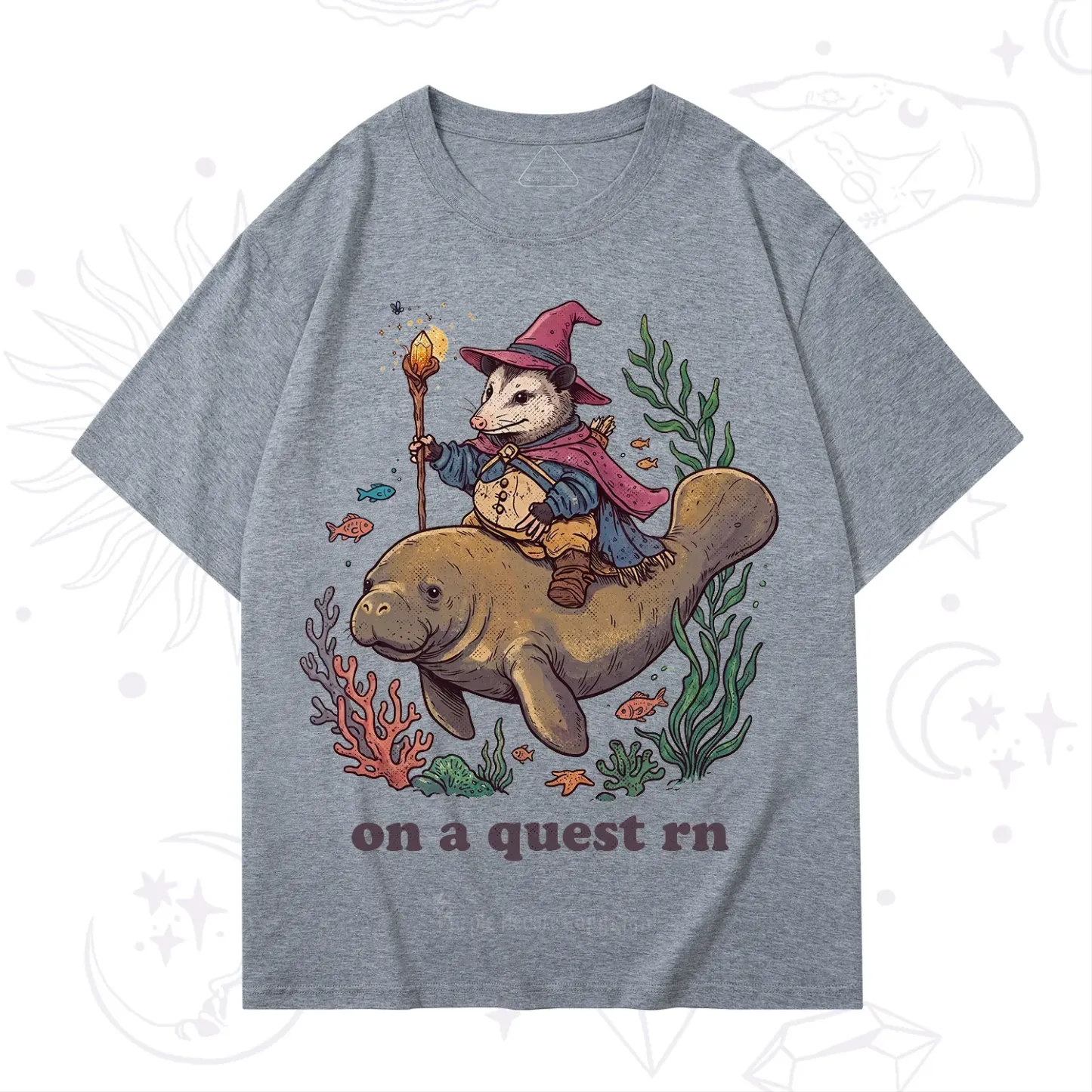 Purplehecate Opossum Wizard on Sea Quest T-Shirt