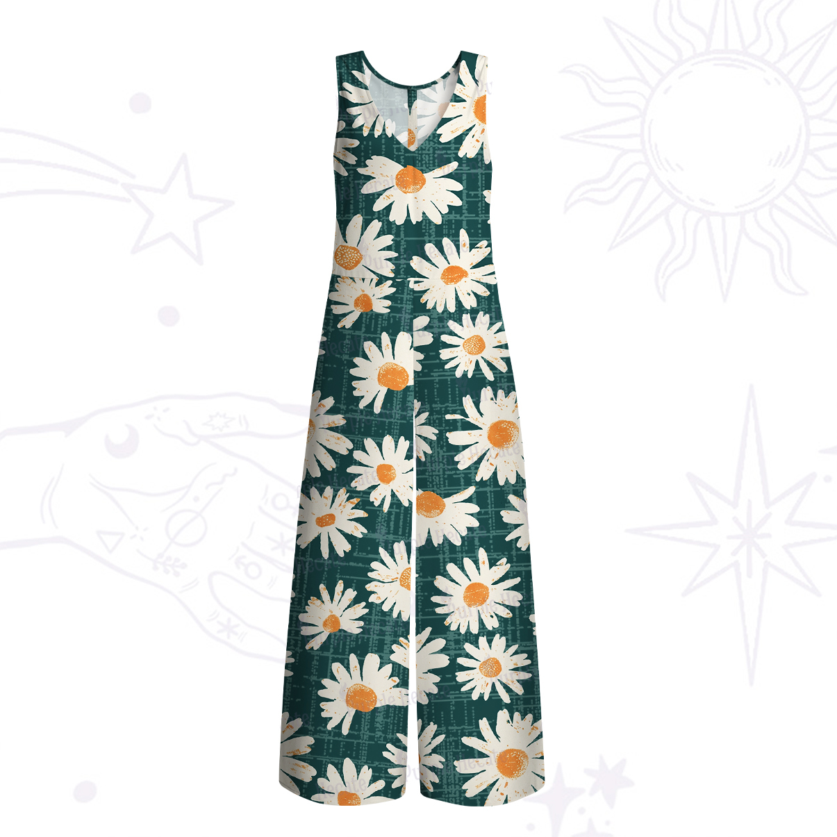 Purplehecate Daisy Daydream Wide Leg Jumpsuit