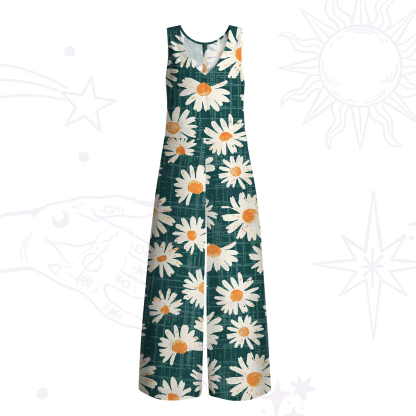 Purplehecate Daisy Daydream Wide Leg Jumpsuit