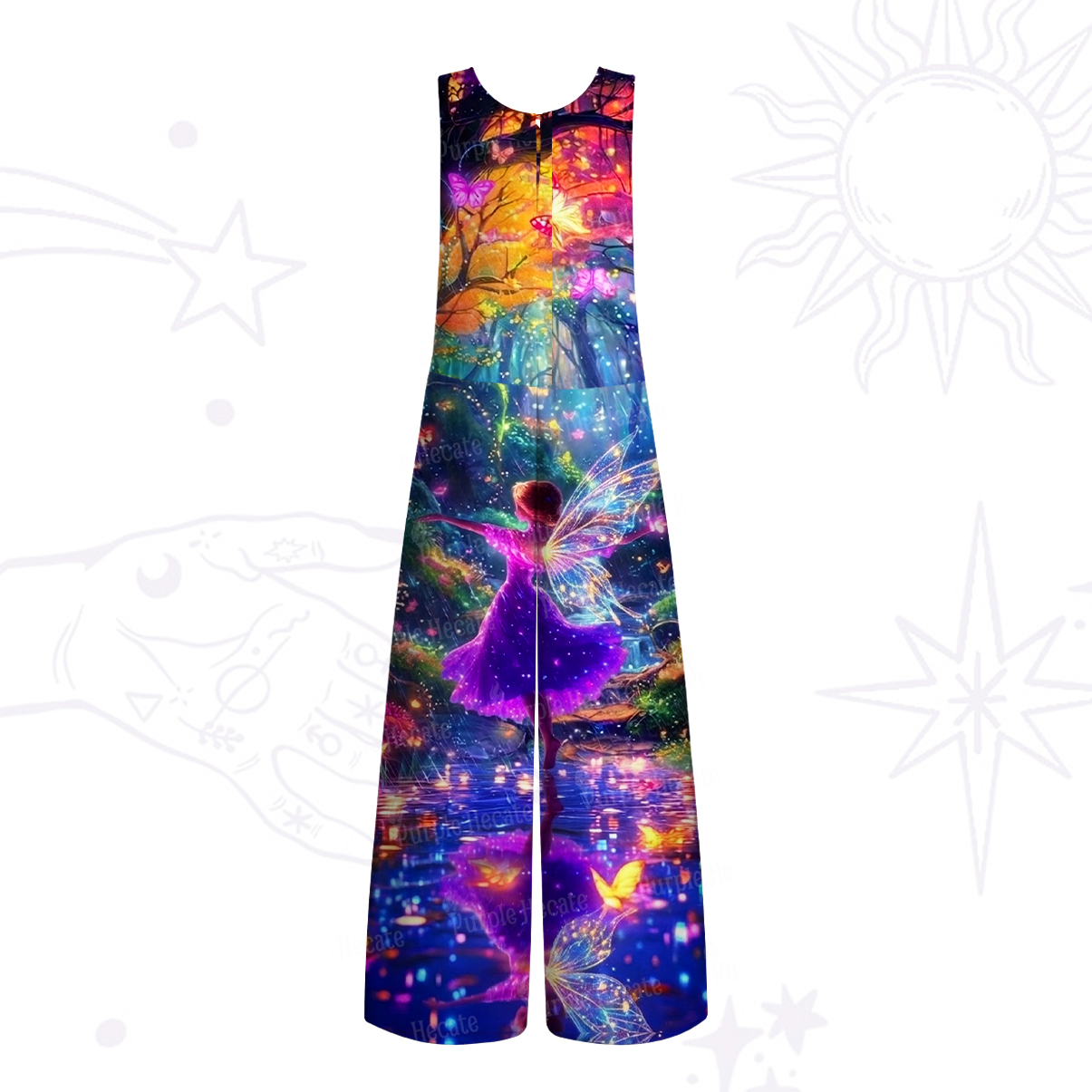 Purplehecate Enchanted Fairy Forest Wide Leg Jumpsuit