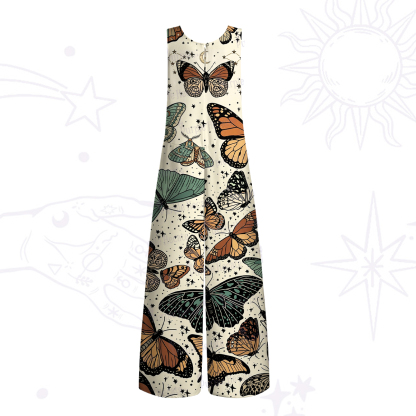 Purplehecate Mystic Vintage Butterfly Wide Leg Jumpsuit