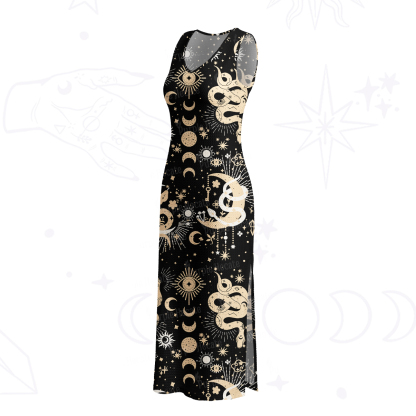 Purplehecate Divine Serpent Under the Moon Crochet Knit Maxi Dress