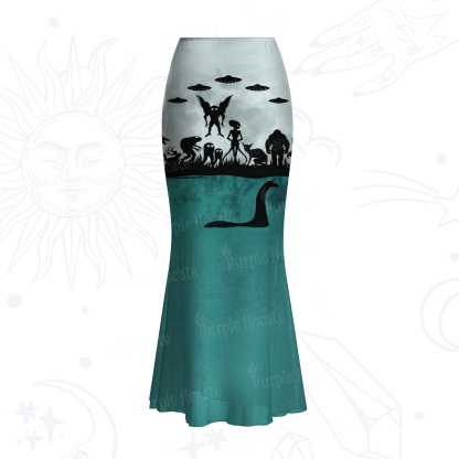 Purplehecate Alien Lake Monster Encounter Mesh Mermaid Hem Skirt