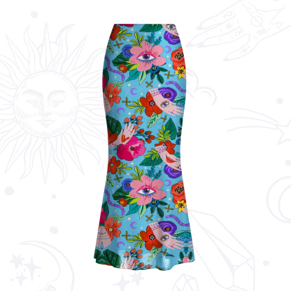 Purplehecate Eye of the Blossom Mesh Mermaid Hem Skirt