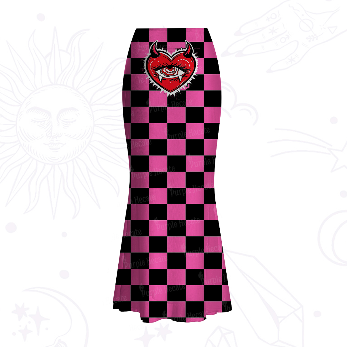 Purplehecate Heart of a Demon Mesh Mermaid Hem Skirt