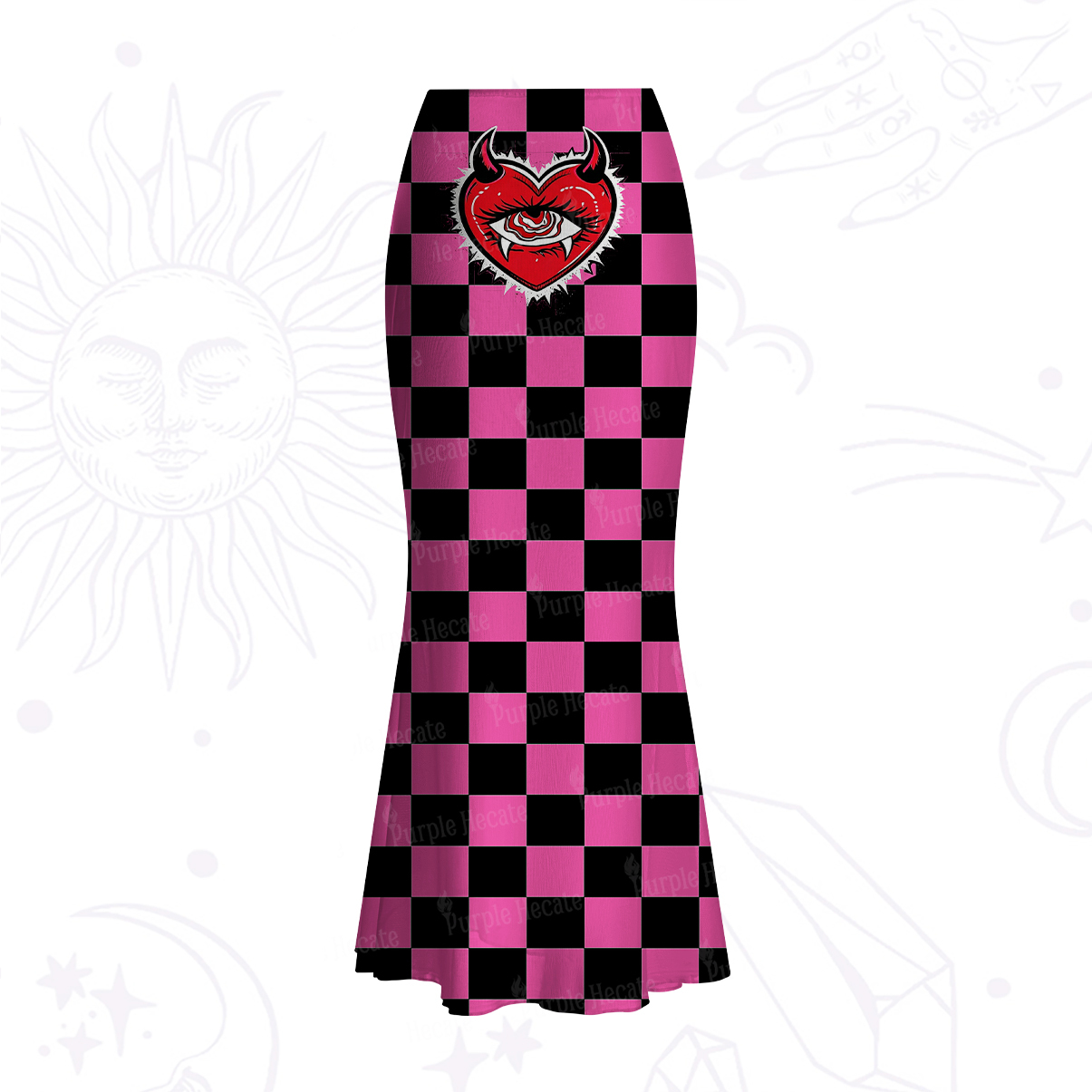 Purplehecate Heart of a Demon Mesh Mermaid Hem Skirt