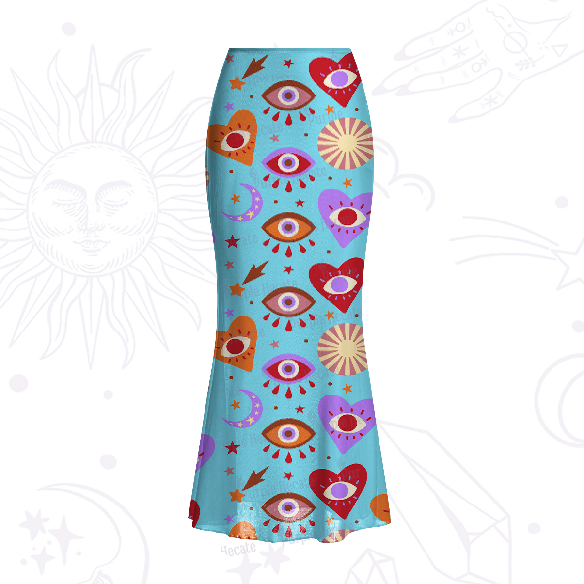 Purplehecate The Enchanted Eye of Love Mesh Mermaid Hem Skirt