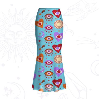 Purplehecate The Enchanted Eye of Love Mesh Mermaid Hem Skirt