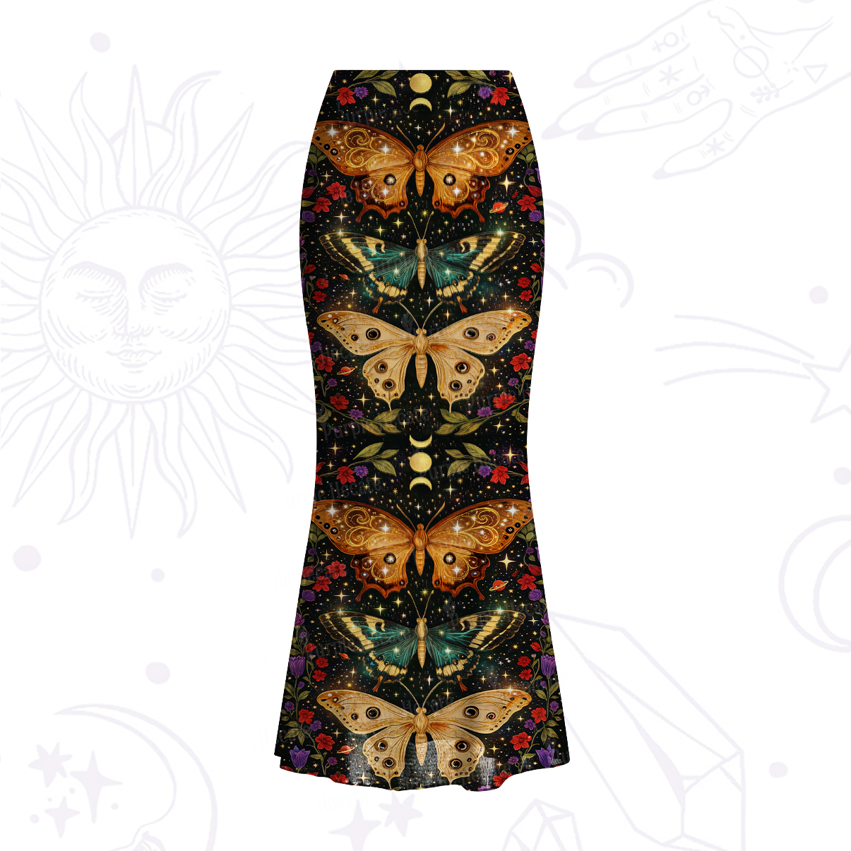Purplehecate Mystic Butterfly Whisper Mesh Mermaid Hem Skirt