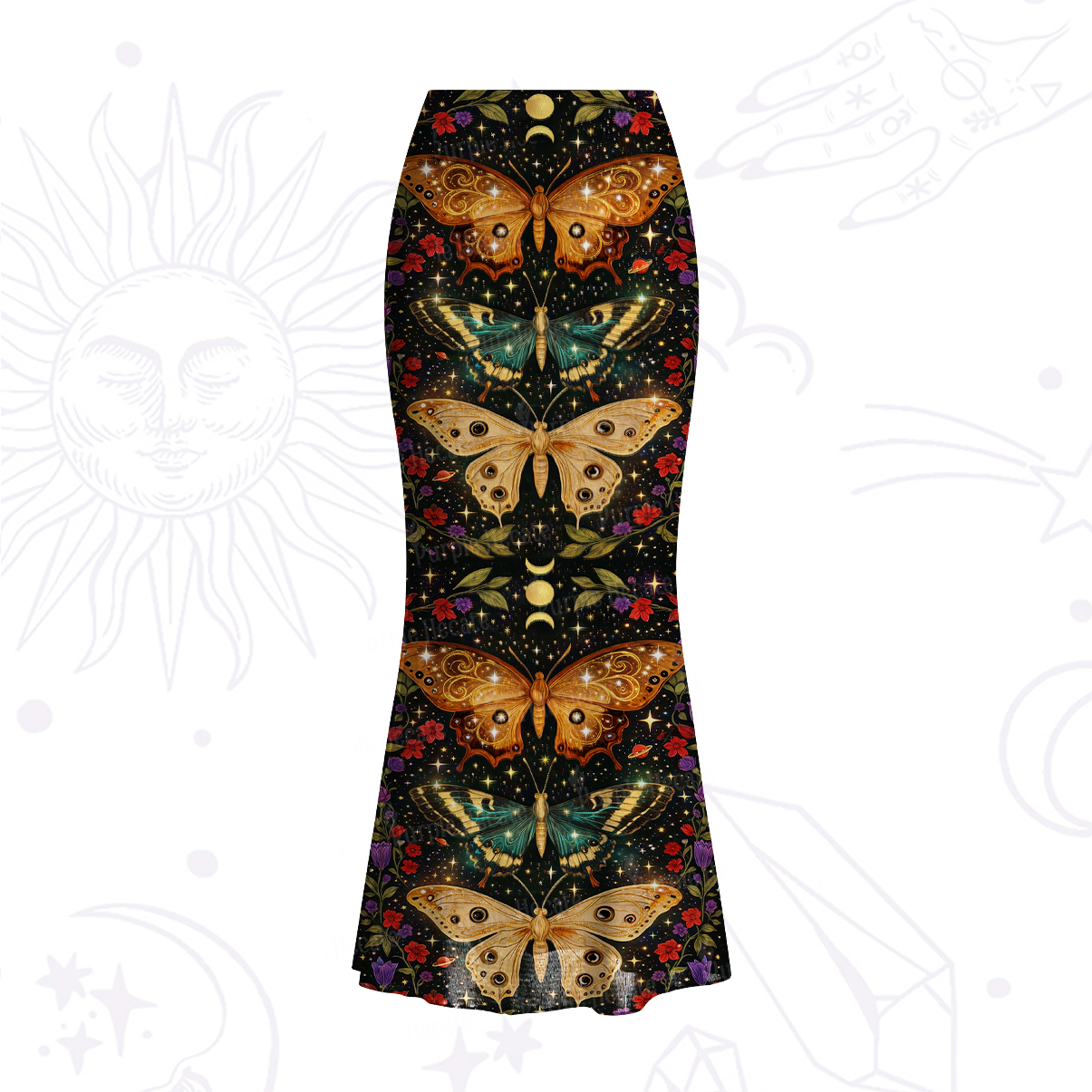 Purplehecate Mystic Butterfly Whisper Mesh Mermaid Hem Skirt
