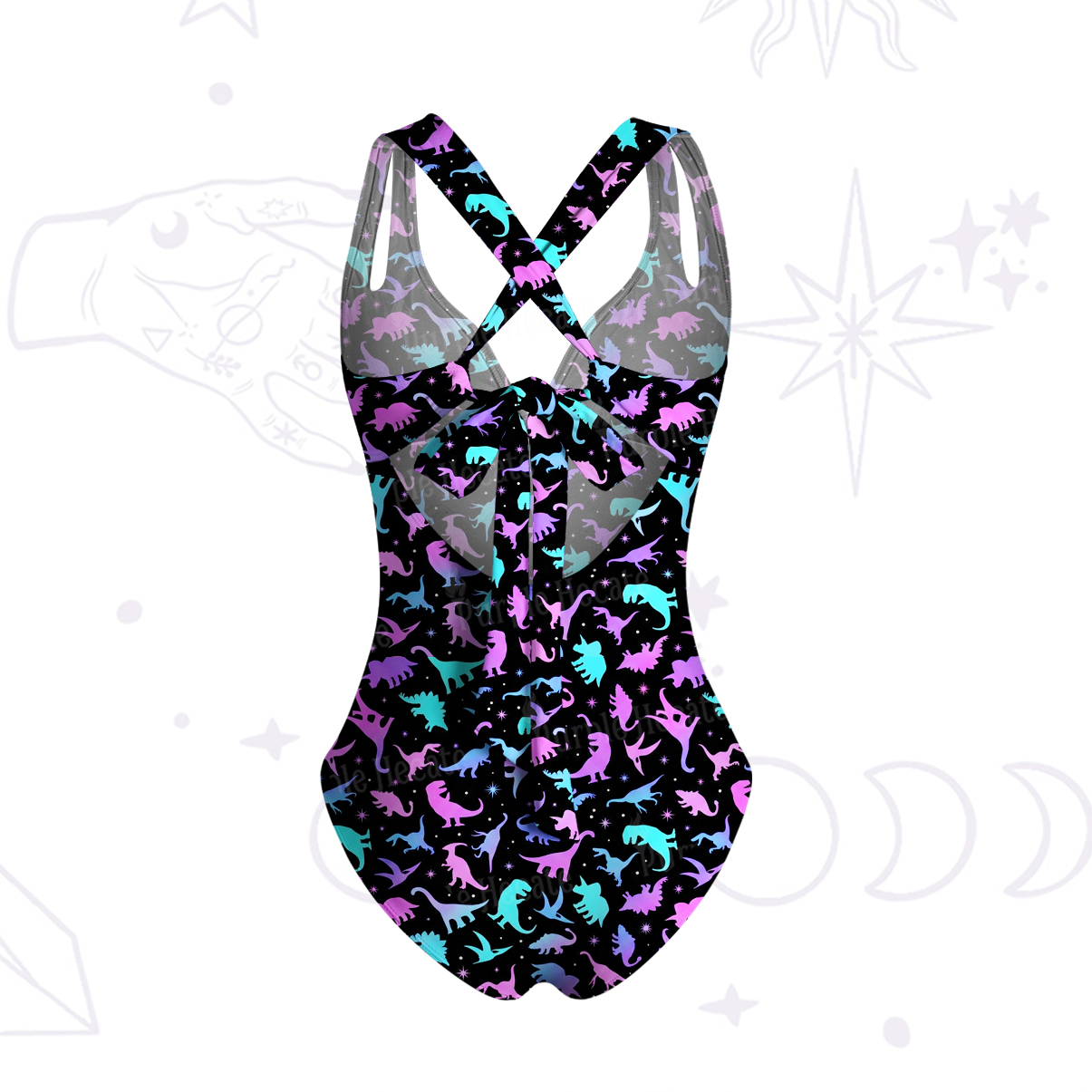 Purplehecate Neon Dino Dream One-Piece Swimsuit