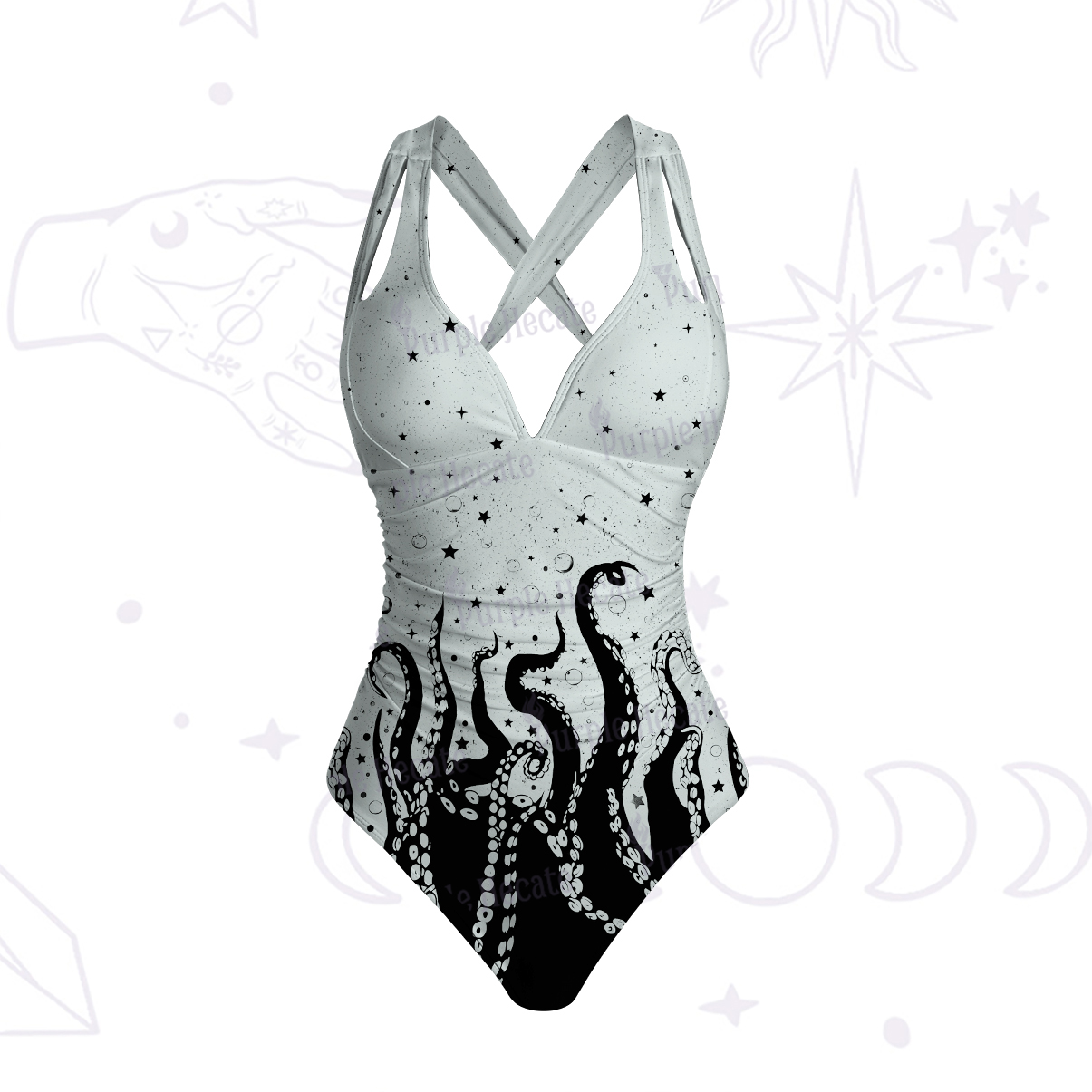 Purplehecate Tentacles of the Deep One-Piece Swimsuit