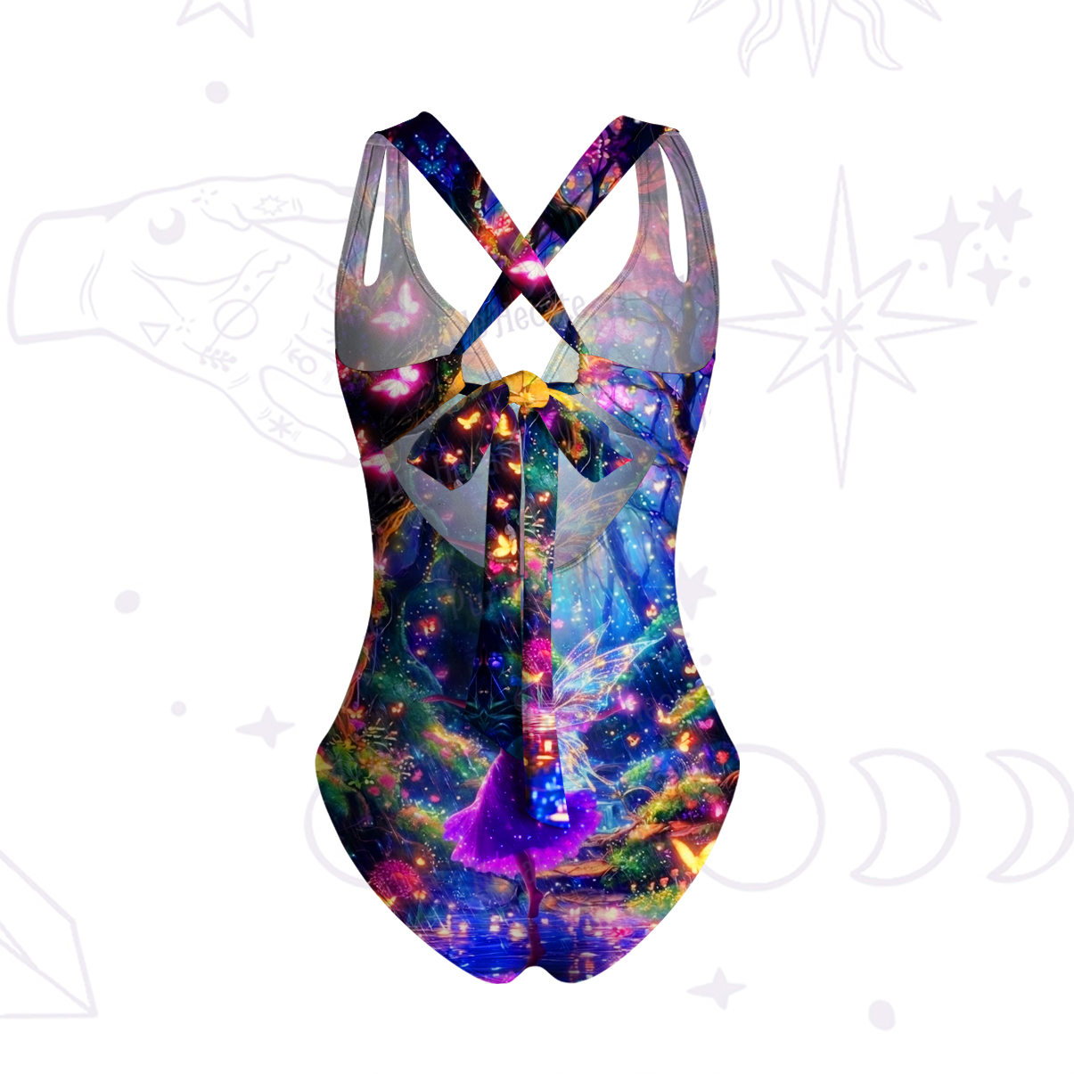 Purplehecate Enchanted Fairy Forest One-Piece Swimsuit