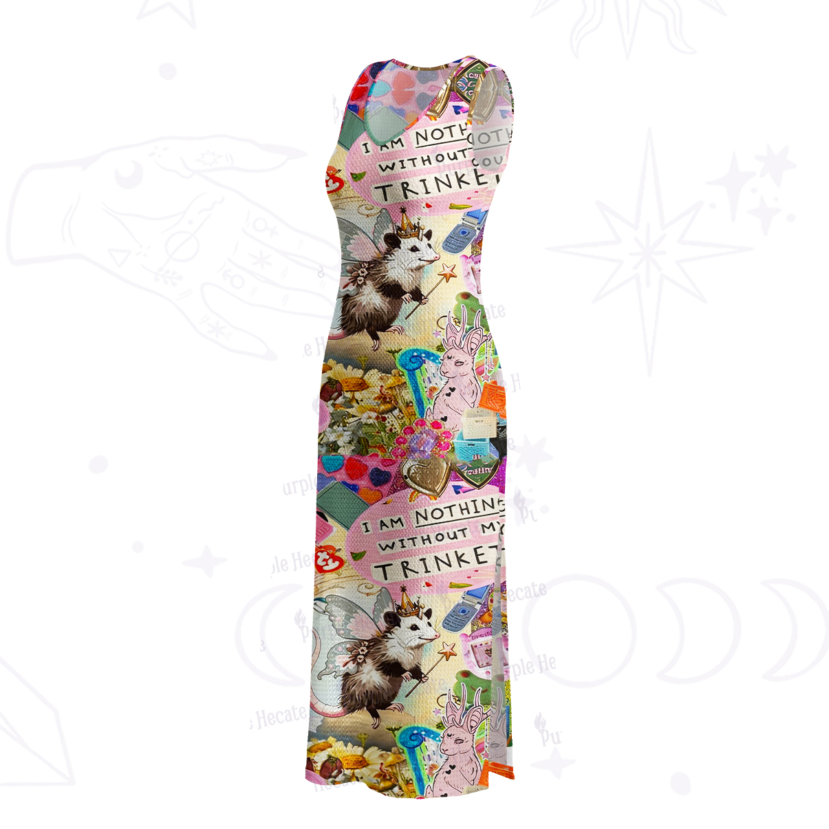 Purplehecate The Opossum Queen's Hoard Crochet Knit Maxi Dress