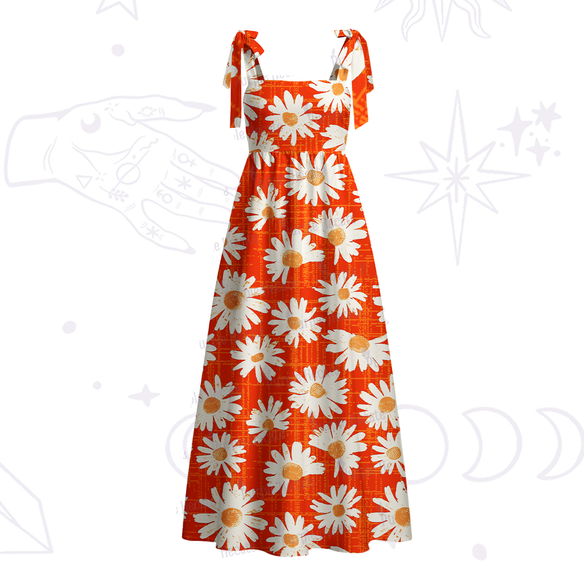 Purplehecate Daisy Daydream Tie Shoulder Maxi Dress