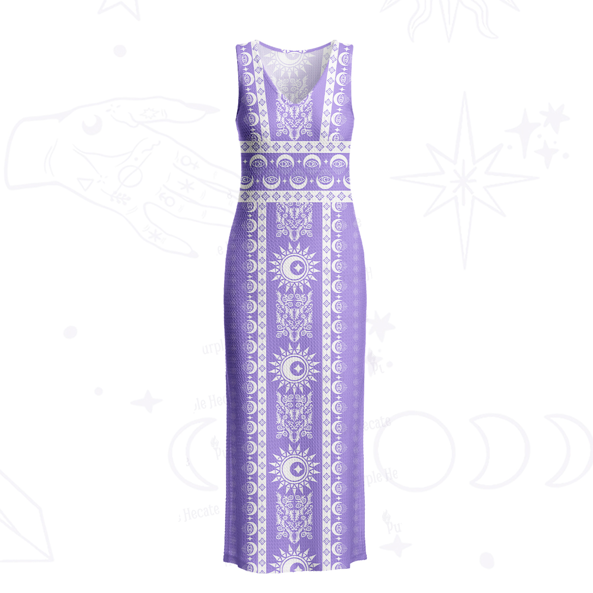 Purplehecate Visionary Sun Crochet Knit Maxi Dress