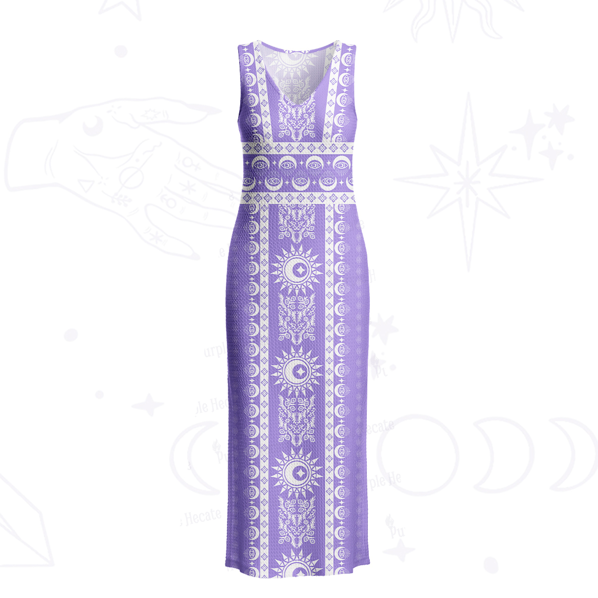 Purplehecate Visionary Sun Crochet Knit Maxi Dress